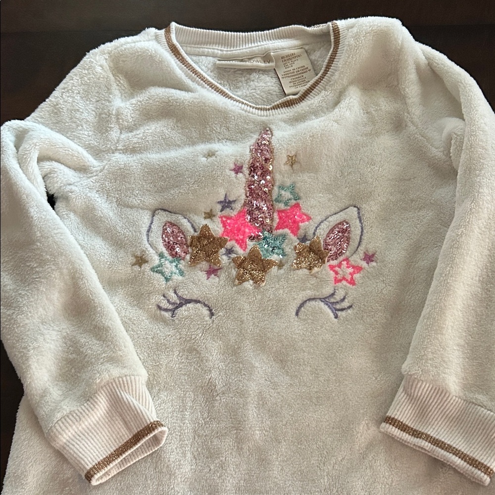 Unicorn Fleece Sweatshirt with Sequin Details